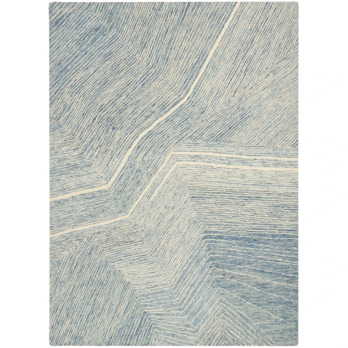 DKNY Pure Angles Ivory Blue ANG01 4 ft. X 6 ft. Rect. Rug
