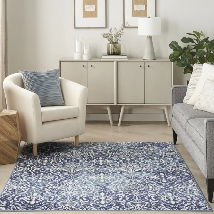 Nourison Home Jubilant Blue JUB21 7ft.10in. x 9ft.10in. Rect. Rug