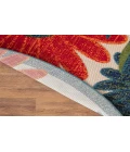 Nourison Aloha Ivory Multicolor ALH33 5 ft. 3 in. Round Rug