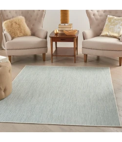 Nourison Home Courtyard COU01 Ivory Aqua 6 ft. X 9 ft. Area Rug