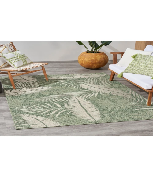 Nourison Garden Oasis Green Ivory GOA02 5 ft. X 7 ft. Rectangle Rug