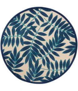 Nourison Home Aloha ALH18 Navy 5 ft. 3 in. Round Area Rug