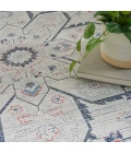 Nicole Curtis Machine Washable Series 1 Area Rug SR110 Ivory Blue