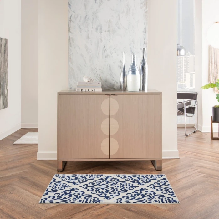 Nourison Grafix Area Rug GRF06-White Blue