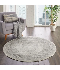 Nourison Home Tranquil TRA05 Ivory/Grey 4 ft. Round Area Rug