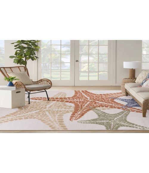 Nourison Aloha Ivory Multicolor ALH28 7 ft. 10 in. X 10 ft. 6 in. Rectangle Rug