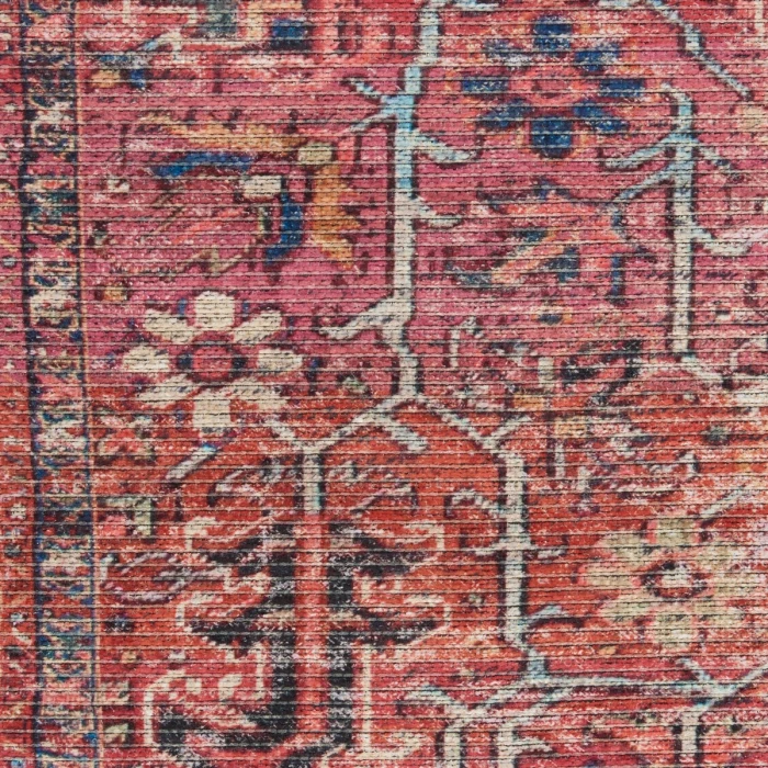 Nicole Curtis Machine Washable Series 1 Area Rug SR102 Red 9' x 12'