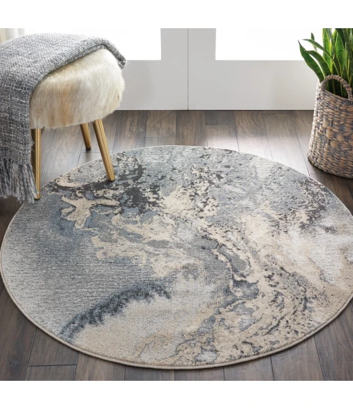 Nourison Maxell Round Area Rug MAE08-Grey