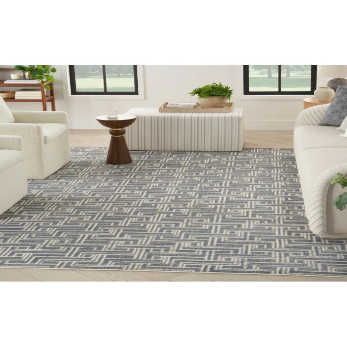 Nourison Serenity Home Blue Ivory SRH04 9 ft. X 12 ft. Rectangle Rug