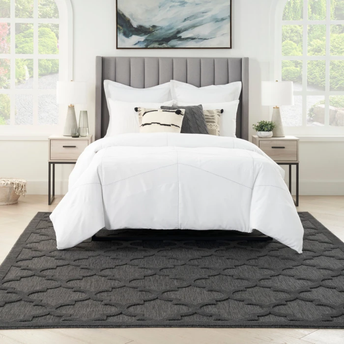 Nourison Easy Care Area Rug NES01 Charcoal/Black