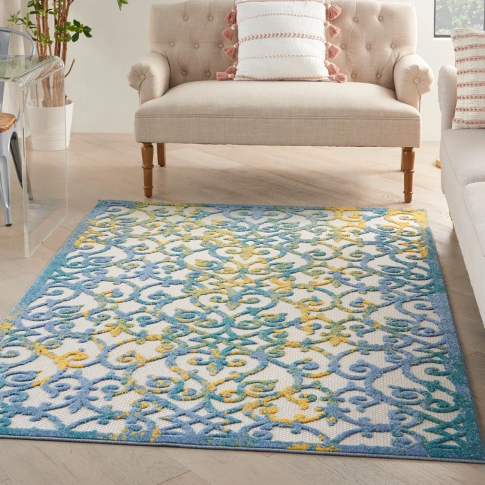 Nourison Aloha Indoor/Outdoor Area Rug ALH21-Ivory Blue
