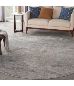 Nourison Home Rustic Textures RUS15 Light Grey Blue 5 ft. 3 in. Round Area Rug