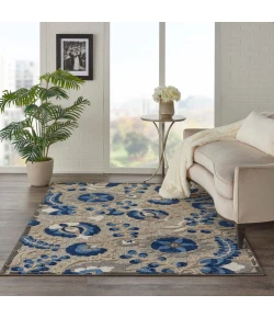 Nourison Home Aloha ALH17 Natural Blue 3 ft. 6 in. X 5 ft. 6 in. Area Rug