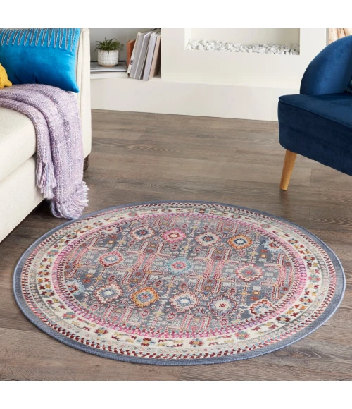 Nourison Vintage Kashan Area Rug VKA05-Grey/Multi