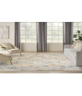 Nourison Astra Machine Washable Beige Blue ASW12 7 ft. 10 in. X 10 ft. Rectangle Rug