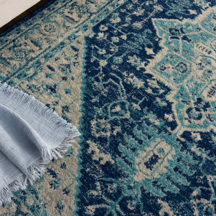 Nourison Tranquil Area Rug TRA06-Ivory/Navy
