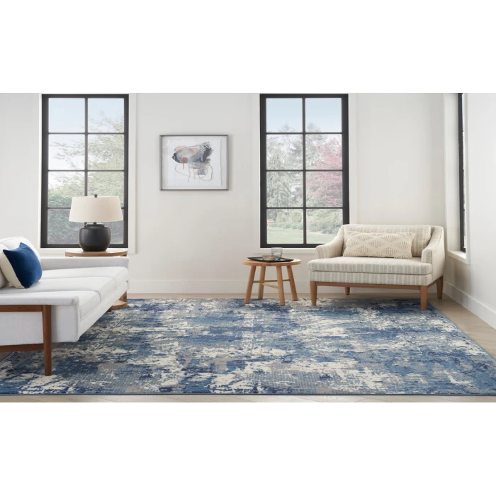 Nourison Grafix Navy Blue GRF38 7 ft. X 10 ft. Rectangle Rug