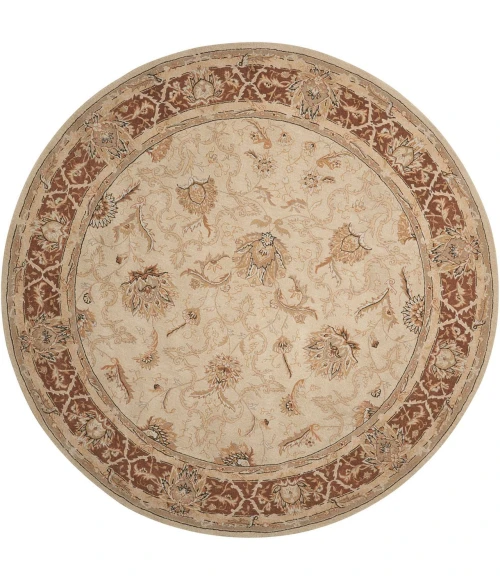 Nourison Home Heritage Hall Brown HE27 9ft. x Round Round Rug