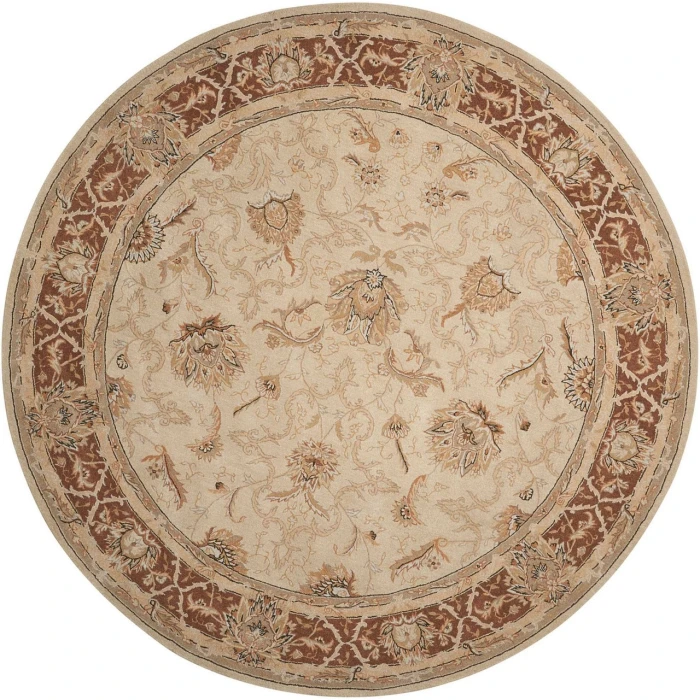 Nourison Home Heritage Hall Brown HE27 9ft. x Round Round Rug