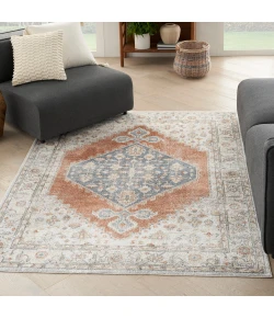 Nourison Home Astra Machine Washable ASW11 Grey Multicolor 6 ft. 7 in. X 9 ft. Area Rug