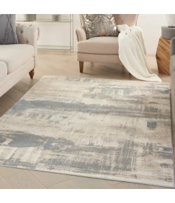Nourison Home Solace SLA07 Ivory/Grey/Blue 5 ft. 3 in. X 7 ft. 3 in. Area Rug