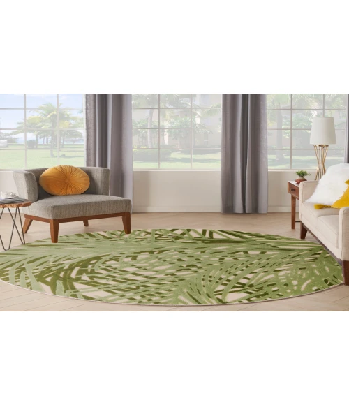 Nourison Aloha Ivory Green ALH41 7 ft. 10 in. Round Rug