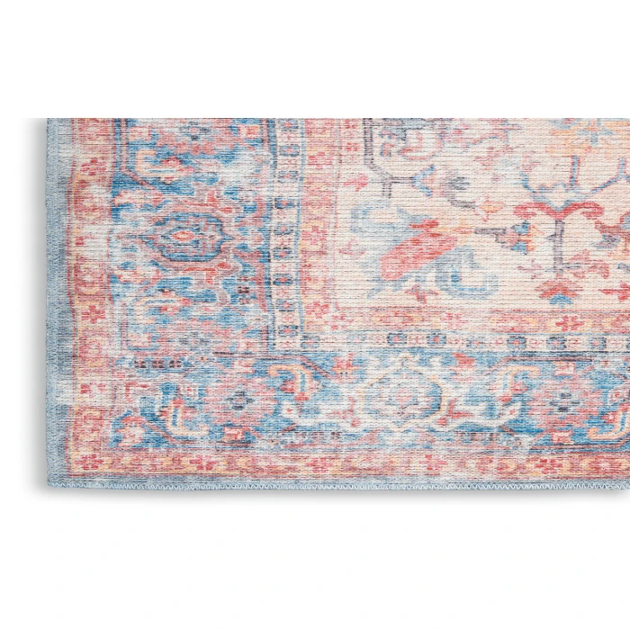 Nicole Curtis Machine Washable Series 1 Blue Multicolor SR104 3 ft. X 5 ft. Rectangle Rug