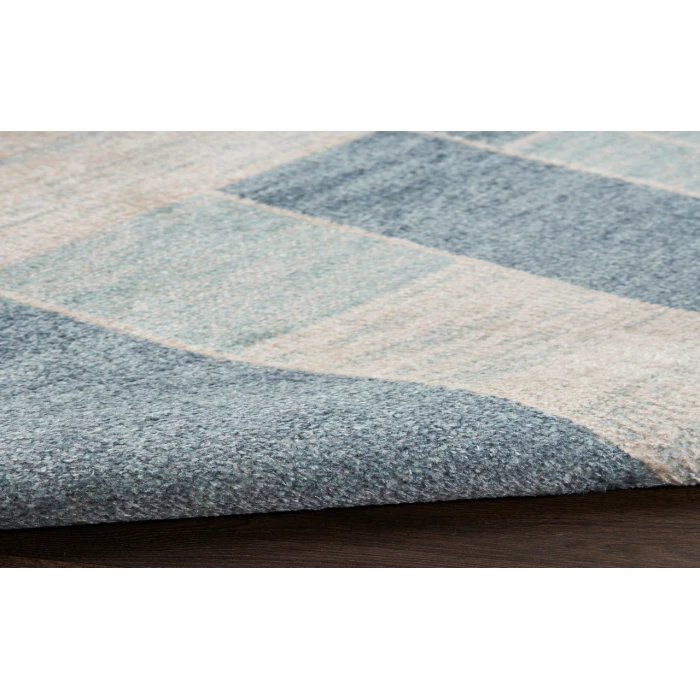 Nourison Astra Machine Washable Blue Ivory ASW09 2 ft. 2 in. X 4 ft. Rectangle Rug