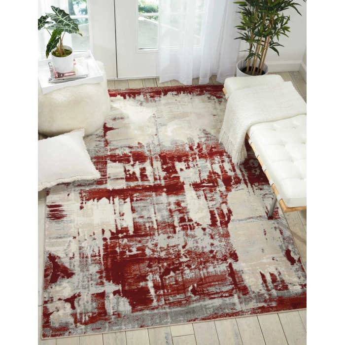 Nourison Maxell Area Rug MAE14-Ivory/Red