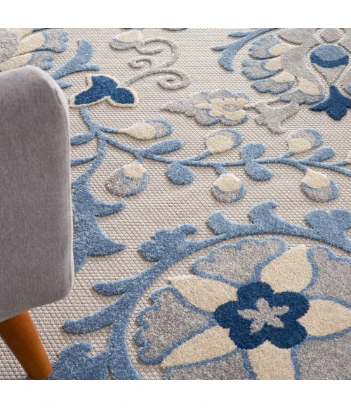 Nourison Aloha Area Rug ALH17-Blue/Grey