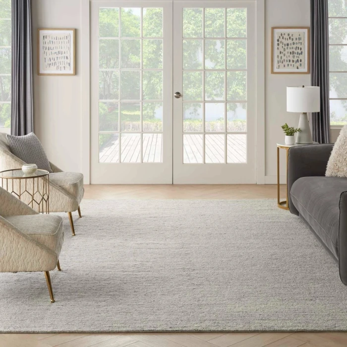 Nourison Alanna Silver ALN01 10 ft. X 14 ft. Rect. Rug