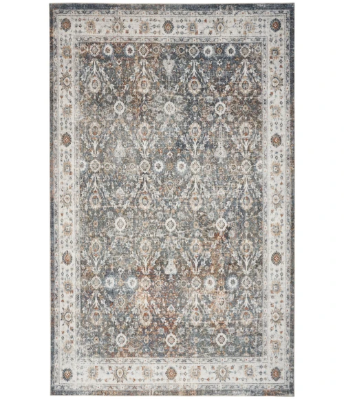 Nourison Astra Machine Washable Ivory Multicolor ASW16 6 ft. 7 in. X 9 ft. Rectangle Rug