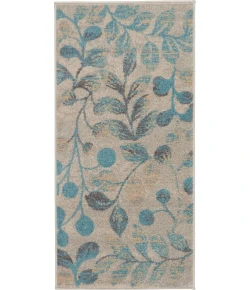 Nourison Home Tranquil TRA03 Ivory/Turquoise 2 ft. X 4 ft. Area Rug
