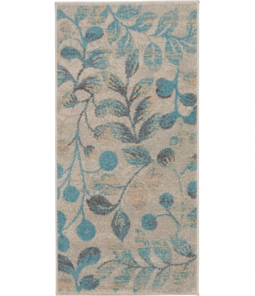 Nourison Tranquil Area Rug TRA03-Ivory/Turquoise