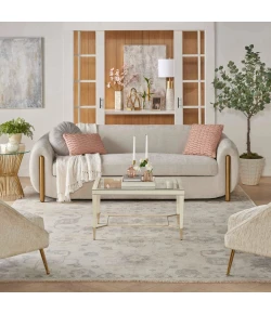 Nourison Home Aldora ALD14 Ivory Grey 7 ft. 9 in. X 9 ft. 9 in. Area Rug