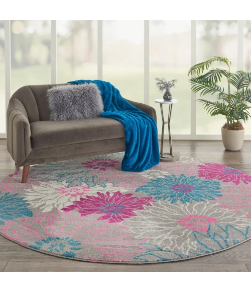 Nourison Passion Round Area Rug PSN17-Grey