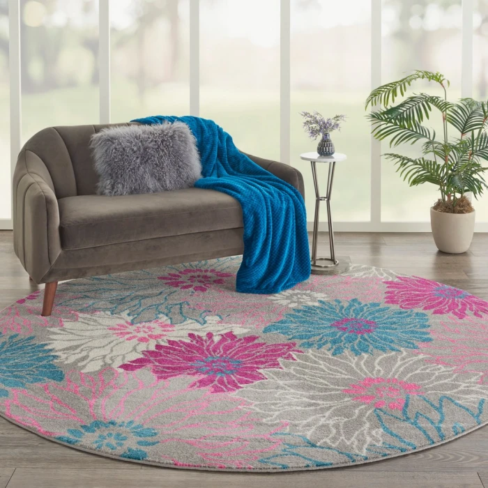 Nourison Passion Round Area Rug PSN17-Grey