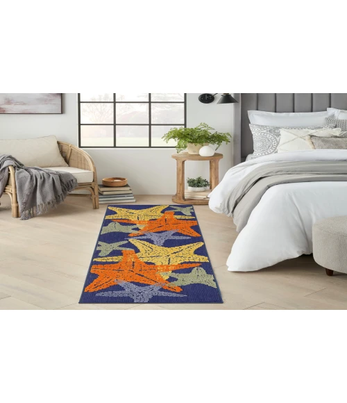 Nourison Aloha Blue Multicolor ALH28 2 ft. X 6 ft. Rectangle Rug