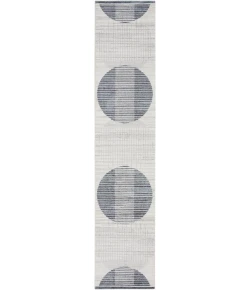 Nourison Home Astra Machine Washable ASW03 Ivory Blue 2 ft. 2 in. X 8 ft. Area Rug