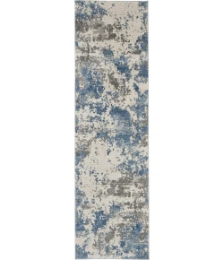 Nourison Home Rustic Textures RUS08 Grey/Blue 2 ft. 2 in. X 7 ft. 6 in. Area Rug
