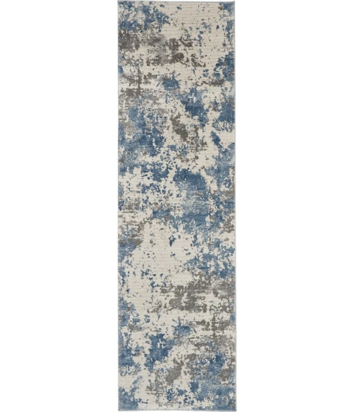 Nourison Rustic Textures Runner Area Rug RUS08-Grey/Blue
