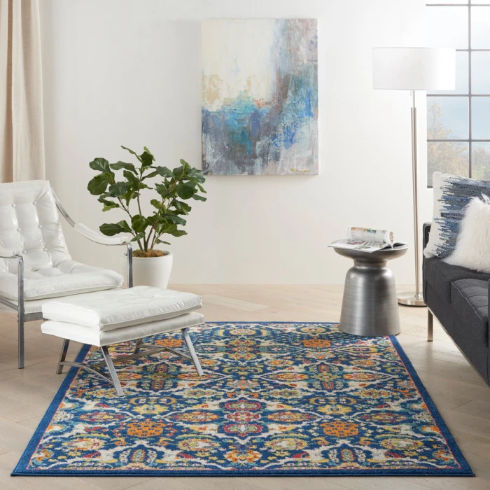 Nourison Allur Area Rug ALR03 Navy Multicolor
