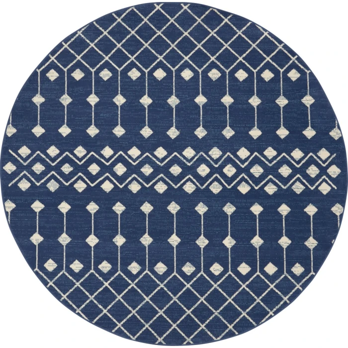 Nourison Grafix Round Area Rug GRF37-Navy