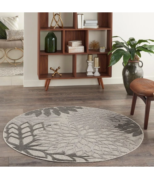 Nourison Aloha Round Area Rug ALH05-Silver Grey