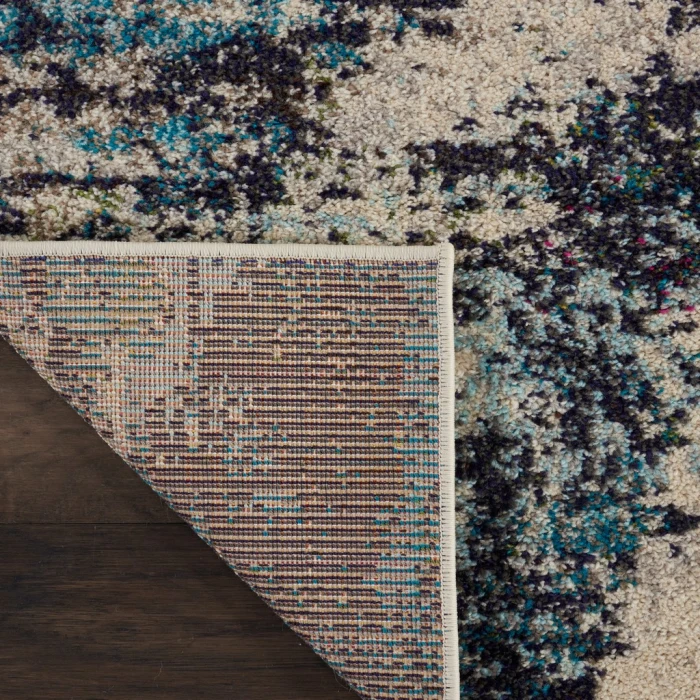 Nourison Celestial Area Rug CES02-Ivory Teal Blue