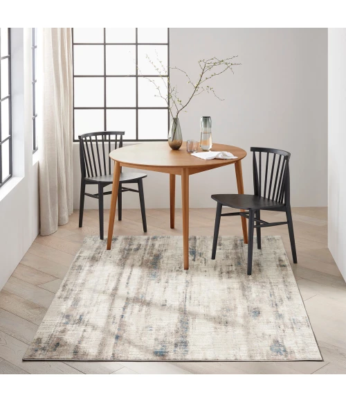 Calvin Klein Infinity Area Rug IFN02 Ivory Grey Blue