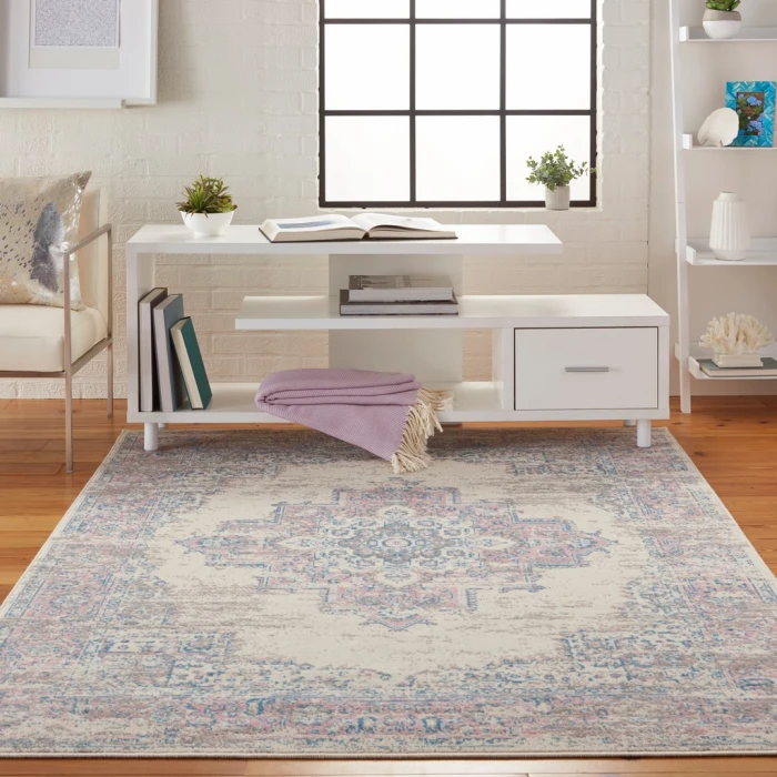 Nourison Grafix Area Rug GRF14-Ivory/Pink