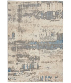 Nourison Home Solace SLA07 Ivory/Grey/Blue 5 ft. 3 in. X 7 ft. 3 in. Area Rug