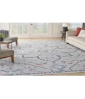 Nicole Curtis Machine Washable Series 1 Ivory Blue SR110 9 ft. 2 in. X 12 ft. Rectangle Rug