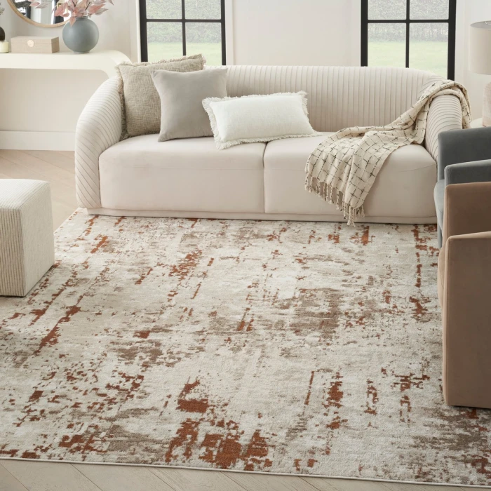 Nourison Quarry Ivory Rust QUA01 4 ft. X 6 ft. Rect. Rug